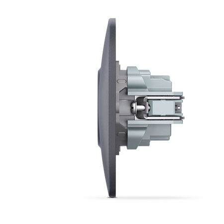 Jednoduchá zásuvka Kontakt 16A pod omítku Černá BINERA VIDEX