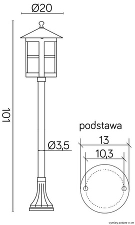 Venkovní zahradní lampa LANTERN E27 CORDOBA II K 5002/2/TD 101cm černá Su-Ma