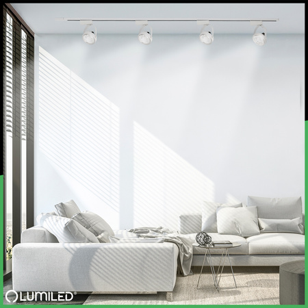 Osvětlovací lišta 2m + 4x reflektor lištový, GU10 AR111 Bílá VICTUS LUMILED