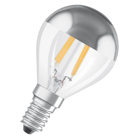LED žárovka P45 Ball E14 4W = 31W 350lm 2700K Warm 300° Silver Retrofit Filament CLASSIC Osram