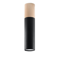 Svítidlo pro povrchovou montáž PABLO GU10 Halogen Spot Tuba Wood-Black SOLLUX