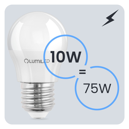 6x LED žárovka E27 kapka P45 10W = 75W 1100lm 6500K studená bílá 180° LUMILED