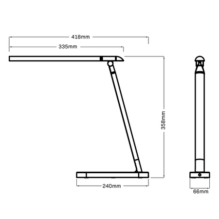 Stolní lampa LED 7W 400lm 4000lm neutrální 120° bílá stříbrná stmívatelná Madera Sanico Goldlux