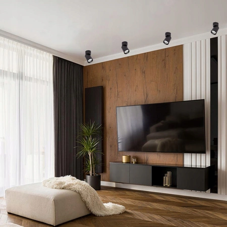 TIMO Stropní nástěnná lampa Nástěnná lampa Reflektor Pohyblivé halogenové svítidlo 1xGU10 Black LVT