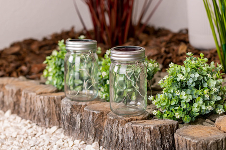 LED lucerna Solar Garden Jar Hanging Glass