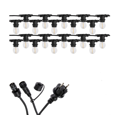 Venkovní zahradní girlanda světelný řetěz 20m 20xE27 LED 1.3W