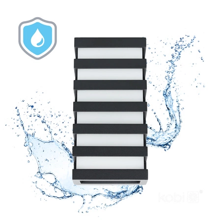 Zahradní lampa Venkovní nástěnná lampa LED 10W 220lm 4000K neutrální bílá IP54 Černá Entera Kobi