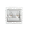 Počítačová zásuvka dvojitá nezávislá 2x RJ45 Jack Square Silver LOGI Kanlux