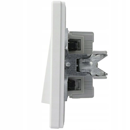 Světelný vypínač Dvojitý bílý vypínač s rámečkem SCHNEIDER ASFORA