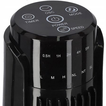 Sloupový ventilátor Trubkový vzduchový cirkulátor Stojací ventilátor Černý 92cm 45W + dálkové ovládání