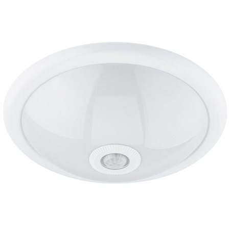 2x E27 Plafon LED Stropní svítidlo, snímač pohybu a soumraku 30cm IP44 kulatý Bílý REGIS LUMILED