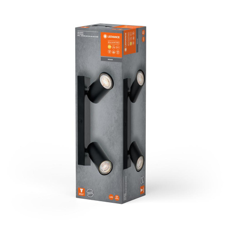 Stropní nástěnné svítidlo LED Nástěnné svítidlo pro povrchovou montáž 6,8 W 460 lm 3000K Teplé stmívatelné černé LED Spot Octagon Ledvance