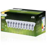 10x Žárovka LED GU10, Stmívatelná 8W = 80W 650lm 3000K 36° Teplá bílá LUMILED