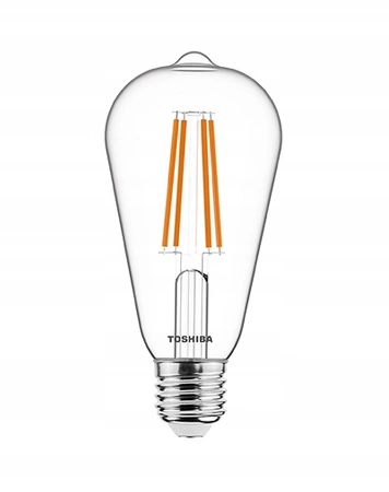 LED žárovka E27 ST64 7W = 60W 806lm 2700K teplá bílá Filament Dimmable TOSHIBA