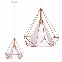 LOFT DIAMENT Geometrické stropní závěsné svítidlo 1x E27 drát ROSE GOLD velké