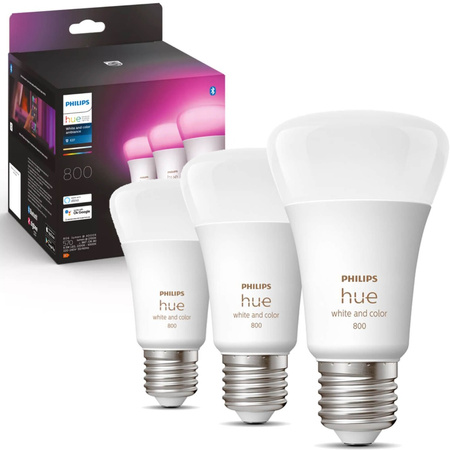 3PAK LED žárovka E27 A60 6,5W CCT RGB PHILIPS HUE White & COLOR Ambiance Bluetooth Zigbee