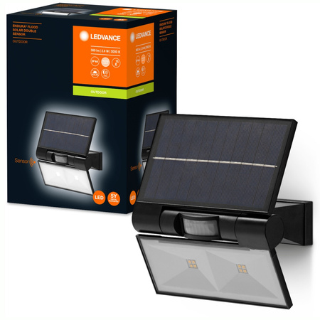 Solární Reflektor LED 2.9W 380lm 3000K se senzorem pohybu a soumraku Endura FLOOD SOLAR LEDVANCE