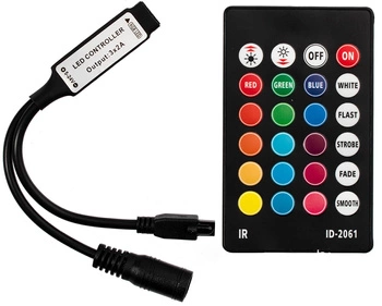 RGB IR ovladač LED pásku 24 TLAČÍTEK 72W 3x2A 12V DC MINI + DÁLK.