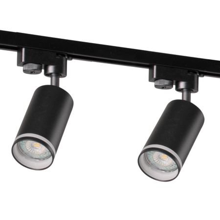 Sada přípojnic 1-fázová lišta + 3x reflektor GU10 černý PARIS Sanico Goldlux