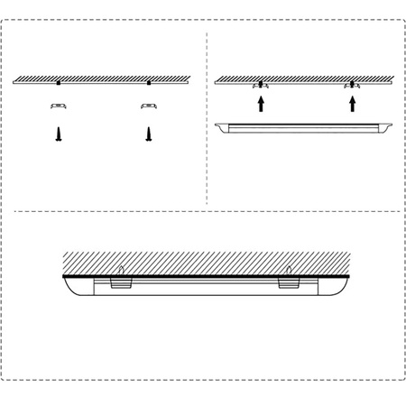 2x LED Panel Svítidlo Povrchová Montáž Černý 30cm 9W 6500K Studená Barva