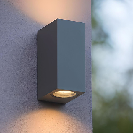Zahradní nástěnné svítidlo Venkovní LED fasádní svítidlo 2x GU10 IP54 Grey ARON Videx