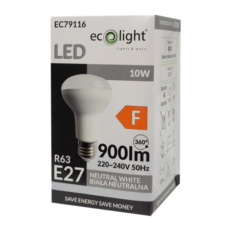 LED reflektorová žárovka R63 E27 10W 900lm 4000K Neutral Ecolight
