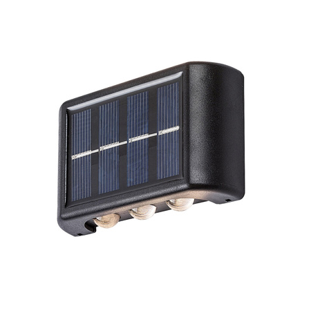 LED solární zahradní lampa Elevační nástěnná lampa KORANA 1.2W 3000K IP44 Up-Down Černá RABALUX