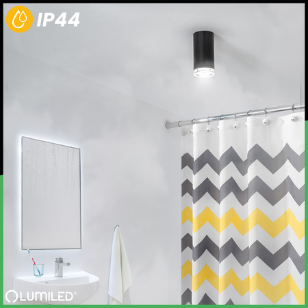 LED reflektorové stropní svítidlo Spot Tuba GU10 IP44 ADERO Black Lumiled