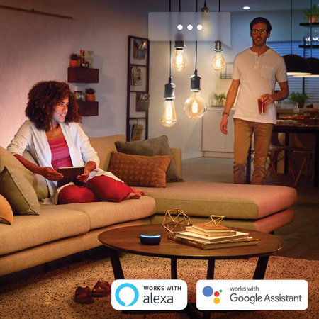 LED žárovka E27 A60 7W CCT PHILIPS HUE White & Ambiance Filament Bluetooth Zigbee