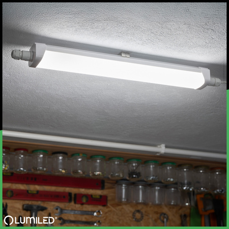 Hermetické LED dílenské světlo 60cm garážové světlo 30W 4000K vodotěsné TERRA LUMILED