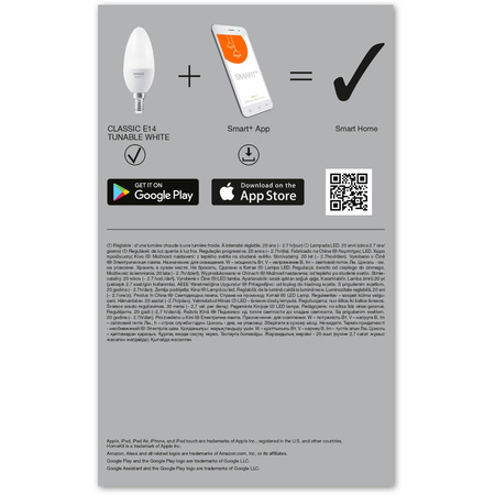 3x LED žárovka E14 B35 5W 470lm CCT LEDVANCE SMART+ WiFi Stmívatelné