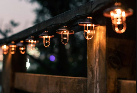 SOLAR GIRLAND 10x kovová lucerna 4.5m zahradní dekorativní 3000K Teplá bílá