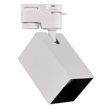 GU10 Bílý+černý reflektor pro montáž na kolejnice Čtvercový POLUX