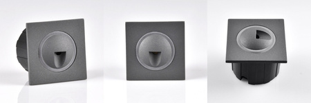 LED světlo na schodiště 3W 20lm IP44 4000K grafitový čtverec Q3 GOLDLUX (Polux)