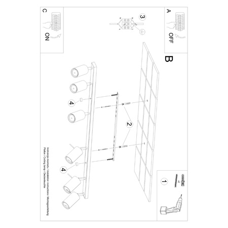 Bodové reflektorové stropní svítidlo Tuba 6x GU10 Olive Ring Bittersweet Shimmer SL.1505 Sollux