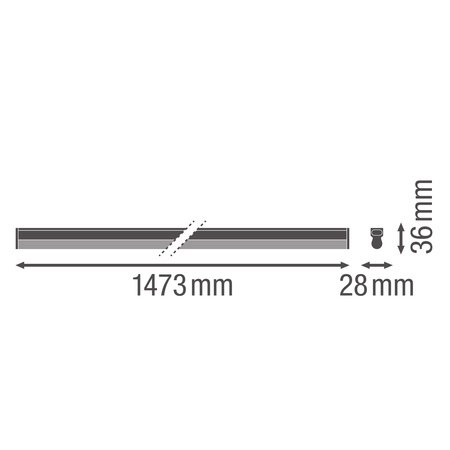 Ledvance Lineární páskové světlo 17W 1900lm 4000K neutrální bílá Lineární lampa Ledvance