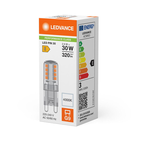 LED žárovka s paticí G9 2,6W = 30W 320lm 4000K Neutrální 300° Ledvance