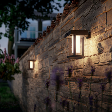 LED solární nástěnná lampa CAMILL 1,4W 3000K IP44 Soumrakový senzor PHILIPS