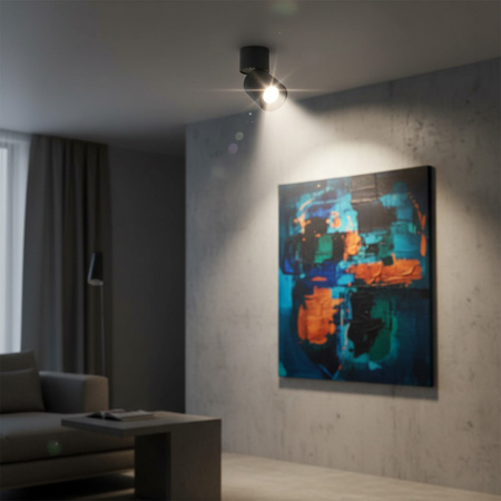 NIXA GU10 Tuba Spot Svítidlo pro povrchovou montáž 360° Movable Round Black GOLDLUX