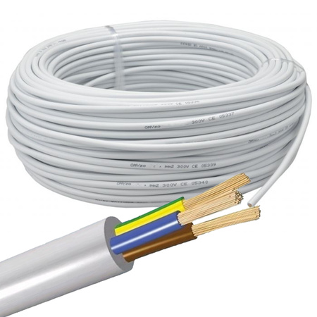 Kabel OMY 300/300V 3x1.5mm Bílý 1m KABEL ELEK.