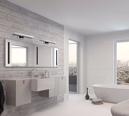 Nástěnné koupelnové LED svítidlo nad zrcadlo 8W 660lm 4000K Neutrální Obdélníkové Chrom IP44 Asten Kanlux