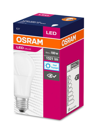 LED žárovka E27 A60 13W = 100W 1521lm 6500K Studená bílá 200° OSRAM
