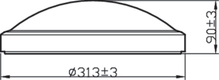 Plafond LED lampa pro povrchovou montáž DORIS 17W 2700K IP44 31cm bílá PHILIPS