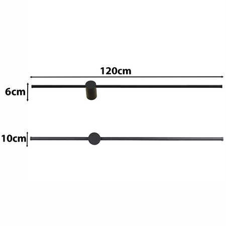 LED nástěnné svítidlo CATRINA nástěnné svítidlo BLACK Metal 17W 120cm moderního stylu