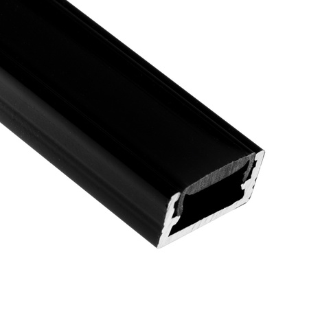 Povrchový Hliníkový Profil pro LED Pásky, Násuvný 1m Černá MINI + Černá Krytka LUMILED