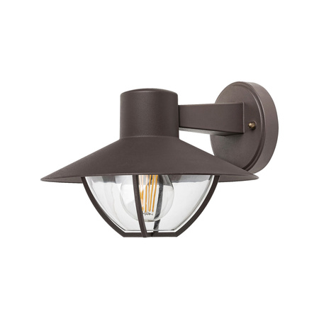 Zahradní lampa LED nástěnná lampa ALMADA E27 IP44 Lucerna pro Down Brown RABALUX