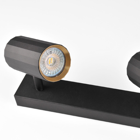 Nástěnné a stropní bodové svítidlo 2x GU10 Black Gold NICEA Sanico Goldlux