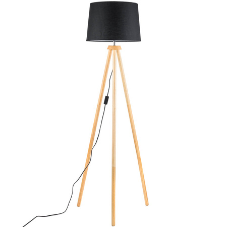 Stojací lampa E27, Nastavitelnou Výškou Černá CLARA LUMILED