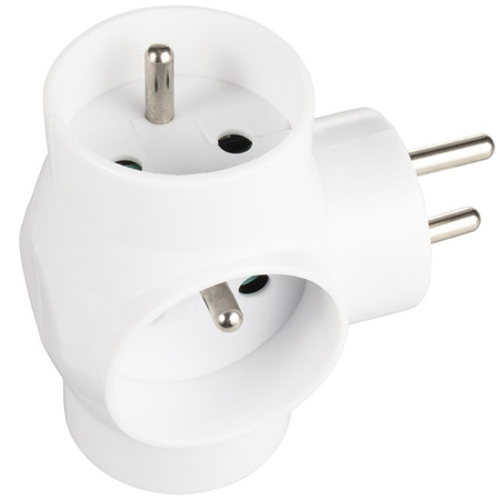 Rozdělovač elektrické sítě se šroubem R- 31 Zloděj 3 zásuvky s uzemněním VAYOX