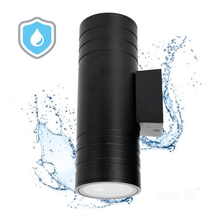 Zahradní venkovní nástěnné svítidlo 2x GU10 IP54 Black Querk Kobi